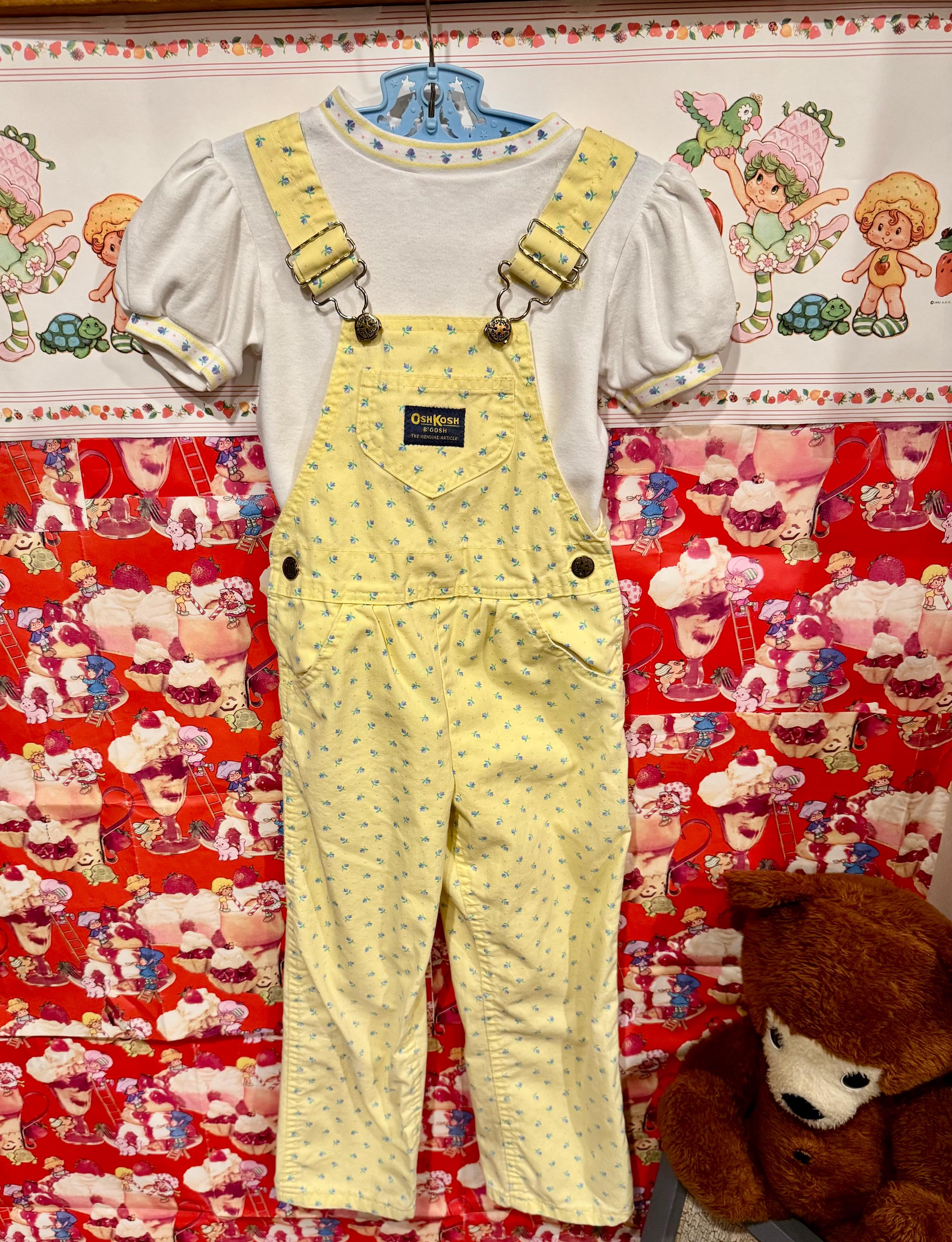 n*t様 kids vintage OshKosh flower overall Floral Oshkosh Overalls - Etsy