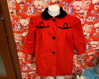 4T Red Dressy Coat 1980s