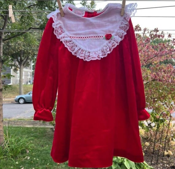5T Red Velvet Dress Allison Ann 1990s