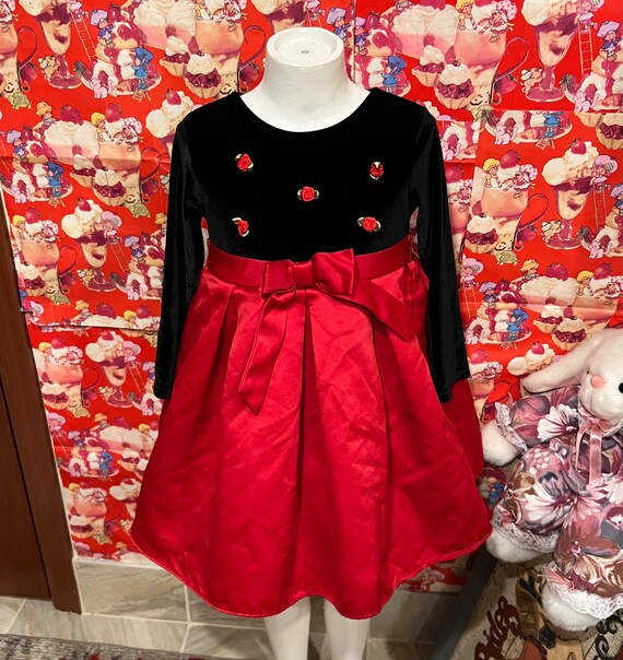 4T Red and Black Dress - image 1