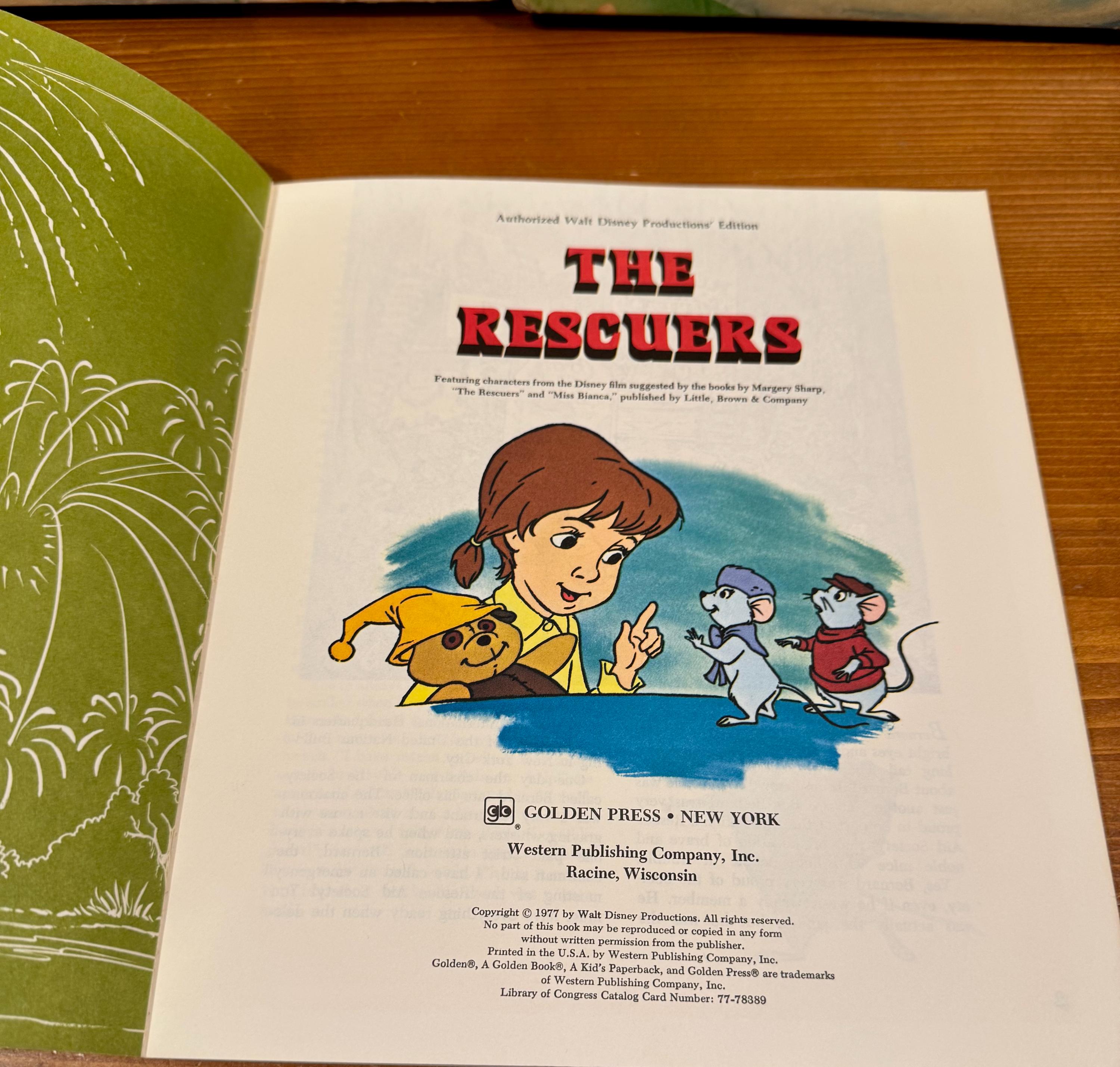 Vintage Disney the Rescuers Kids Paperback Book - Etsy
