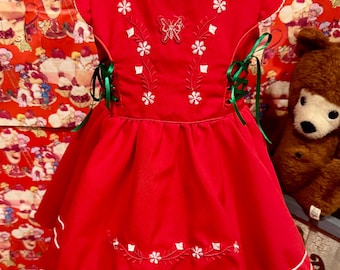 4T Vintage Butterfly Embroidered Dress