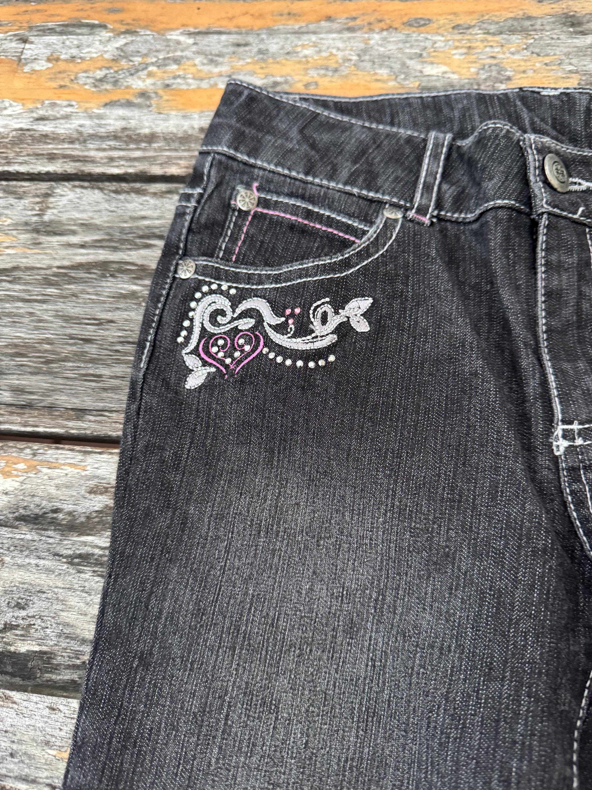 y2k♡GLORY ブーツカットデニム 6/7 Kids Y2k Sparkle Jeans Boot Cut Faded Glory - Etsy