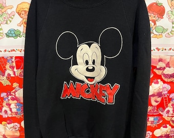 7/8 Kids Vintage Mickey Mouse Sweatshirt 1980s/Early 90s