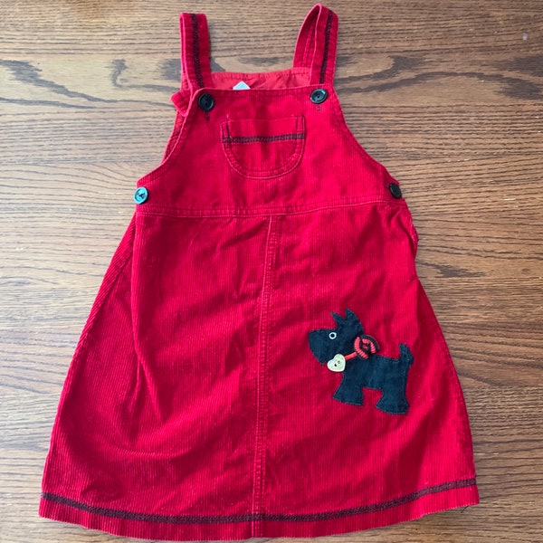 thumbnail interactive-video image 1 of UPC 643597076401 - Nannette Girls Scottie Dog 2 PC Dress Set Corduroy Jumper & Long Sleeve Shirt 1 of 12