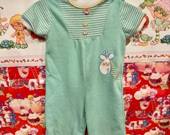Tutina vintage con giraffa, taglia 9-12 mesi, stile anni '70.