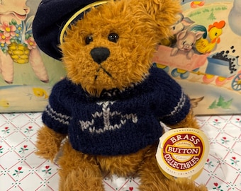 Brass Button Collectibles Sailor Teddy Bear