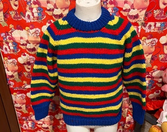 4/5T Hand Made Rainbow Sweater