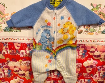 0/3 Months Vintage Care Bears Footie 1980s