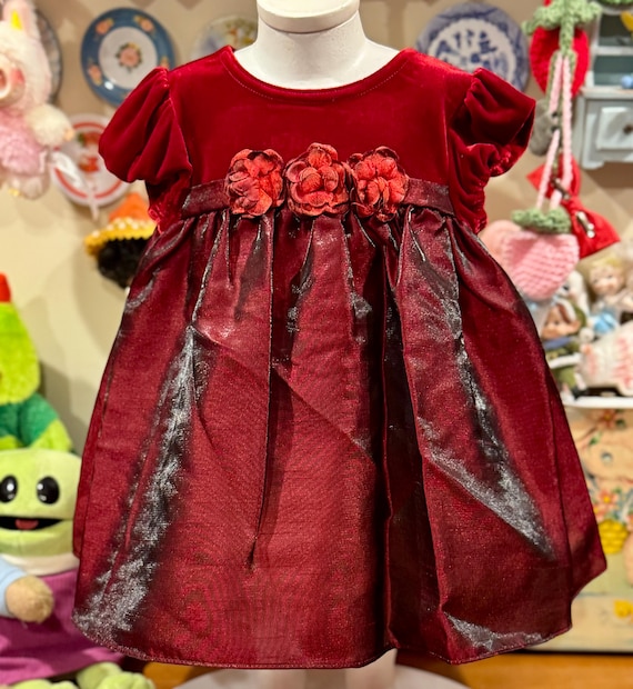 12/18 Months Red Party Dress 1990s/y2k Jona Michelle - Etsy Israel