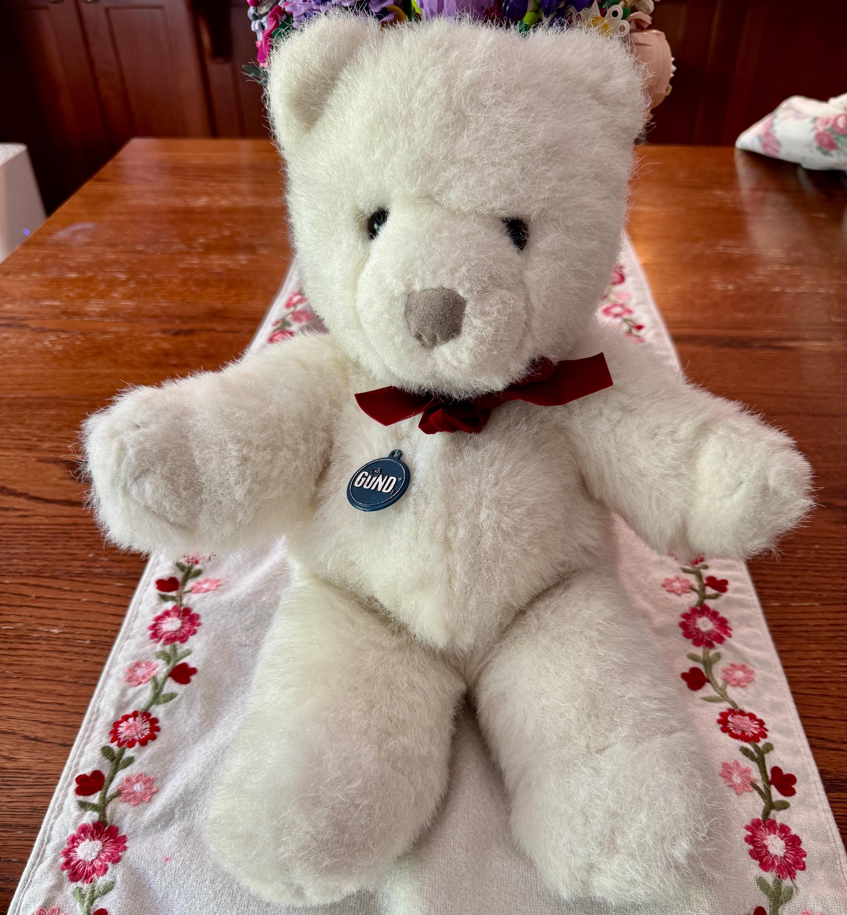 Vintage Gund White Teddy Bears - Etsy