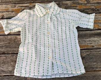 7/8 Kids Girl Scouts Blouse 1980s Vintage