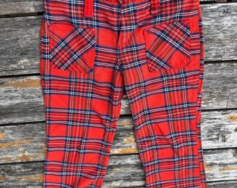6/7 Kids Plaid 70s Pants