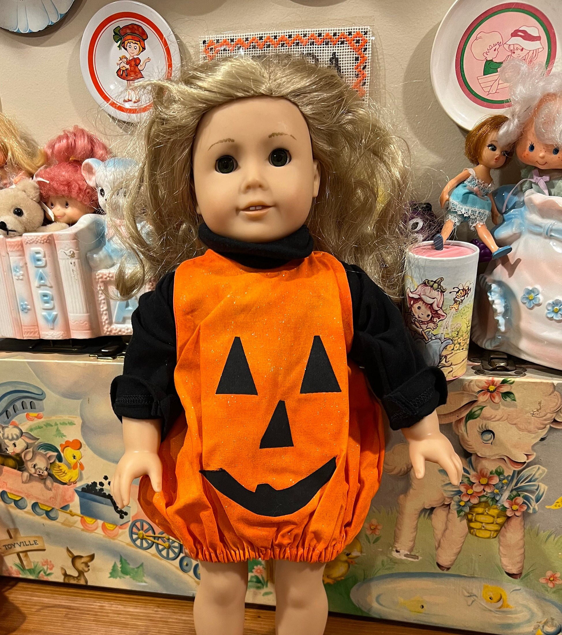 Pumpkin Costume 18 Inch Dolls Etsy
