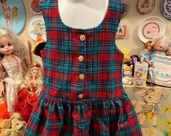 2T Plaid Drop Waist Dress