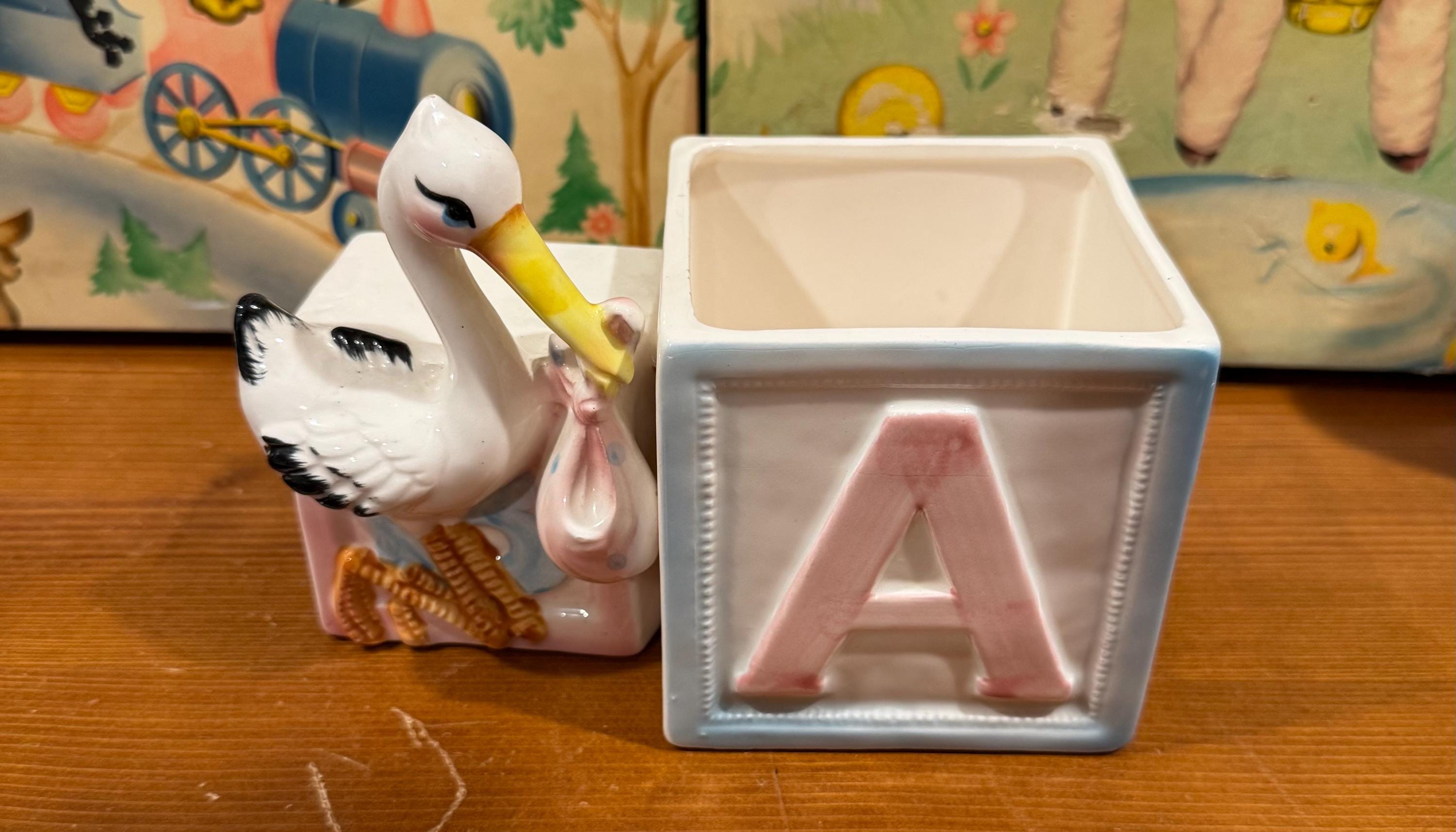 Vintage Stork Baby Planters - Etsy