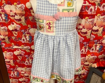 4T Floral and Gingham 90s Dress