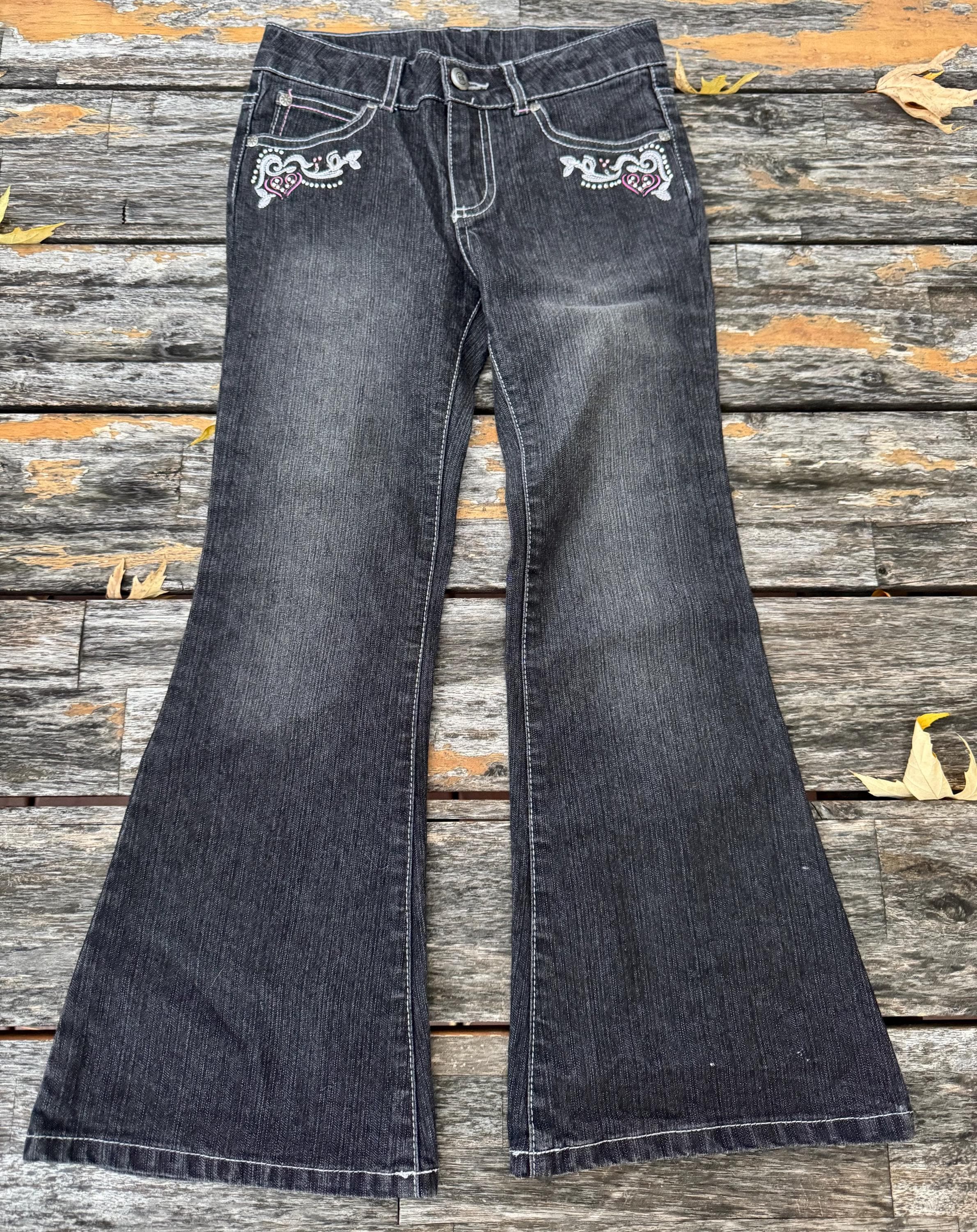 y2k♡GLORY ブーツカットデニム 6/7 Kids Y2k Sparkle Jeans Boot Cut Faded Glory - Etsy