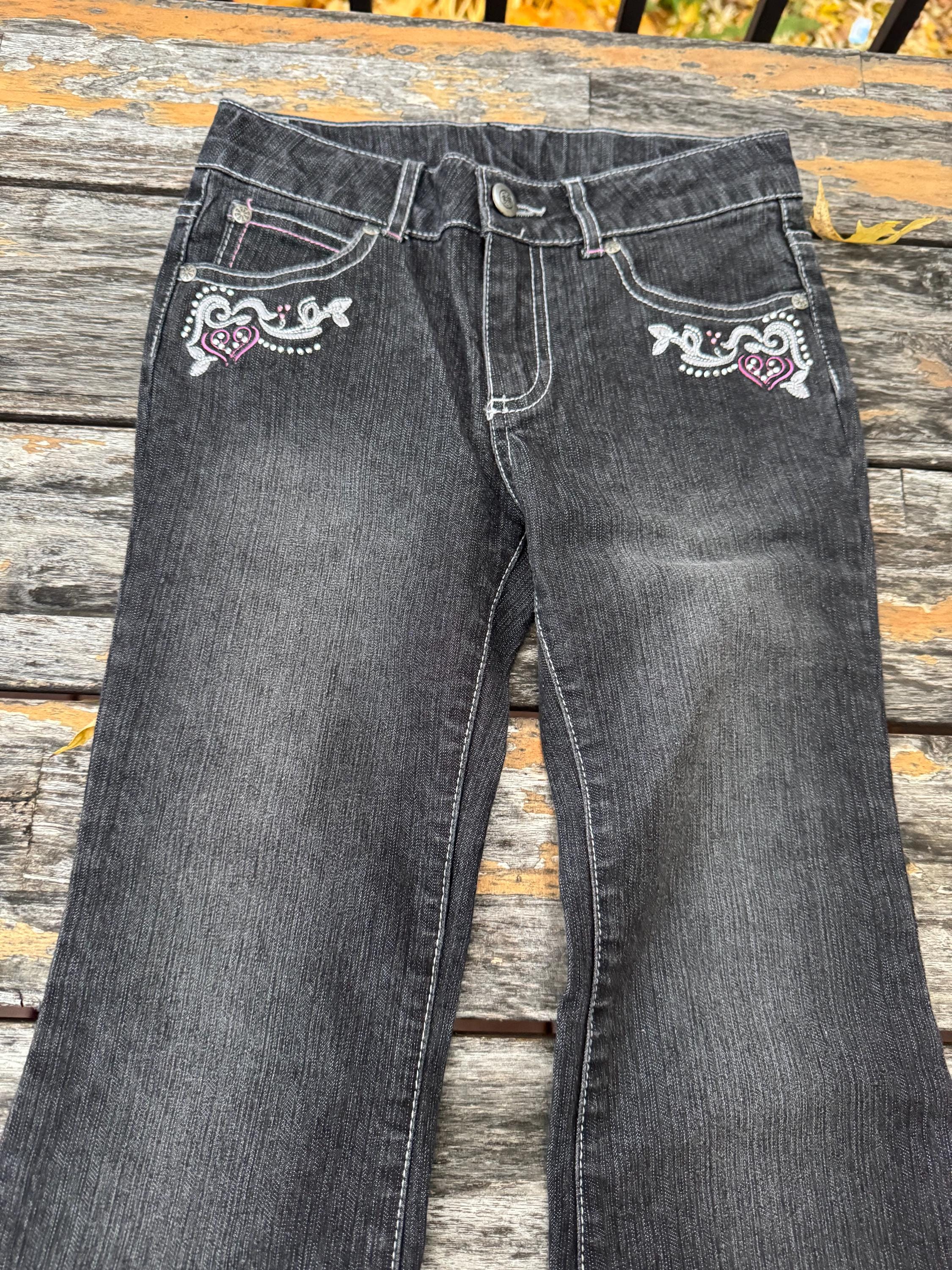 6/7 Kids Y2k Sparkle Jeans Boot Cut Faded Glory - Etsy
