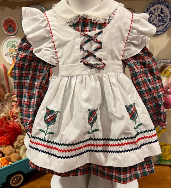 2T 1980’s Baby Togs Apron Dress - image 4