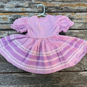 6/9 Months 1950s Purple Gingham Dress