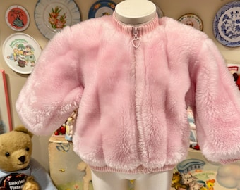 Casaco rosa de pele sintética para 9/12 meses