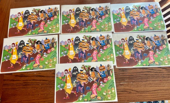 Mcdonald's Placemats Set of Seven Vintage - Etsy
