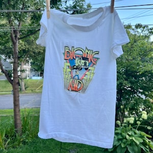 T-shirt bionique 6/8 pour enfant, années 80