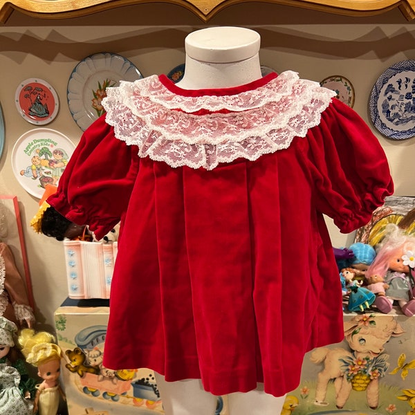 12-18 Months Red Velvet Dress