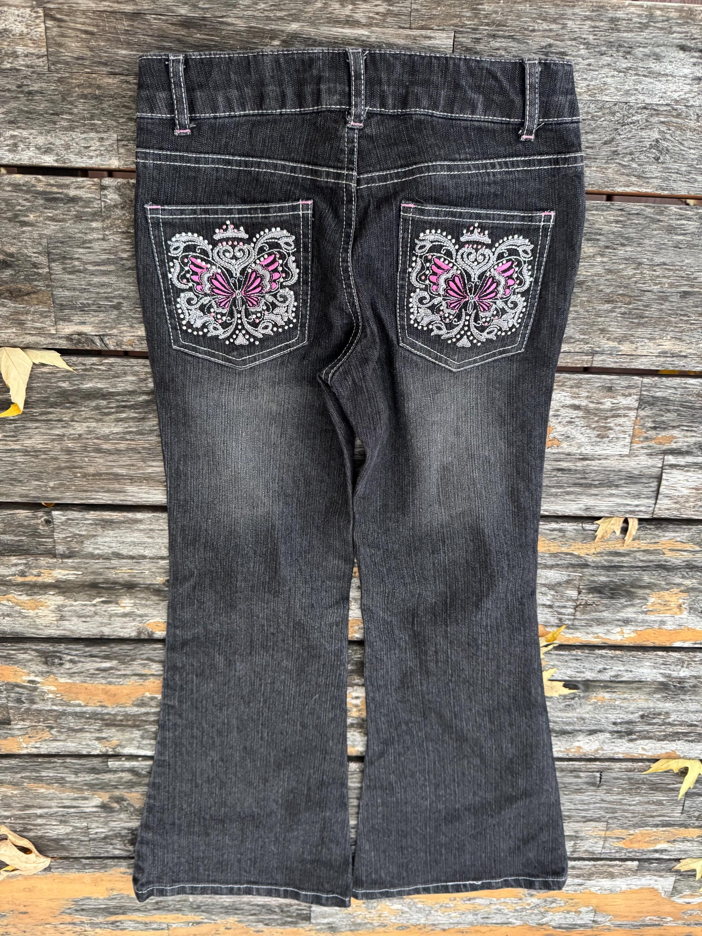 y2k♡GLORY ブーツカットデニム 6/7 Kids Y2k Sparkle Jeans Boot Cut Faded Glory - Etsy