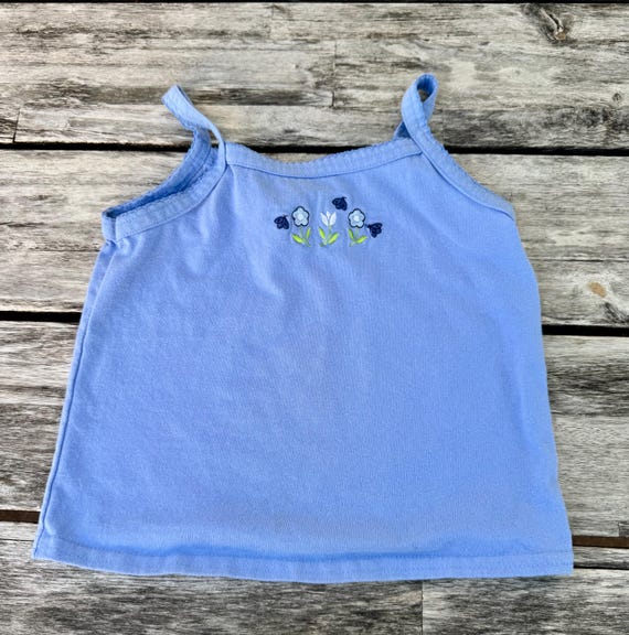 18/24 Months 1990s Okie Dokie Blue Floral Tank View 2