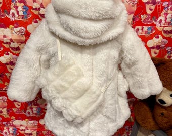 3T Vintage Faux Fut Coat and Muff 1980s Sears