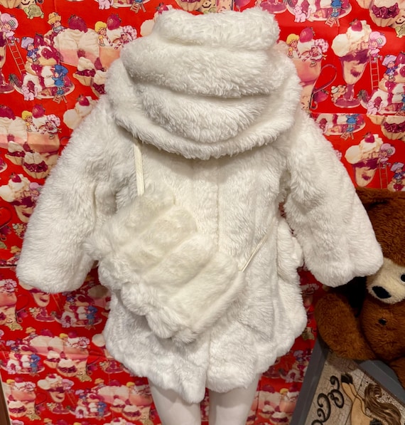 3T Vintage Faux Fut Coat and Muff 1980s Sears