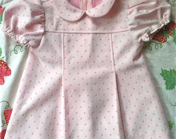 Pink Polka Dot Baby Dress 912 Months Etsy