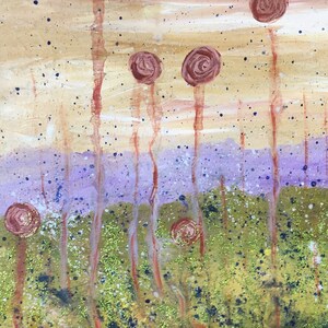 Fantasy landscape - OriginalPainting- 16 x 20 inches - Glittery art - Kate Ladd