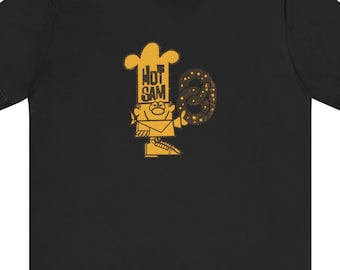 Hot Sam Pretzels - The OG Mall Pretzel Shop - Vintage 1970s Logo - Yellow - Unisex Jersey Short Sleeve Tee