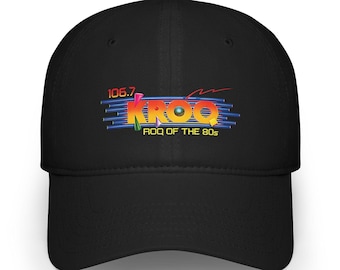 KROQ &#39;Roq of the 80s&#39; - Legendary LA Radio Station - Vintage Logo - Low Profile Baseball Cap