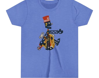 Camiseta juvenil vintage de Mr. Machine Robot: camiseta gráfica retro de los años 60