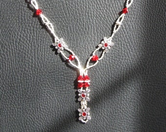 Elegance in Red- Crystal Slider Necklace ON SALE