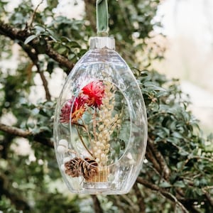 Noel Terrarium Ornament - Dried florals Christmas Tree Ornament