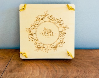 Handcrafted Floral Press, Natural Wood with Brass Hardware (4.75")