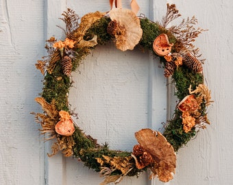 The Forester  - Dried and preserved floral wreath - Fall wall art decor