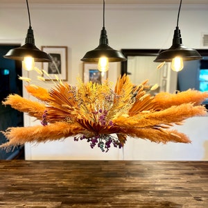 Purple Sunset Dried flower art - Botanical Cloud - floral wedding, home, business decor