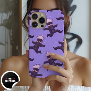 Custodia per telefono anime JJK, Gojo Satoru, regalo per amici, fan degli anime, iPhone 15 14 13 12 11 Pro Max 8 Plus X 7, Samsung Galaxy S23 S22 S20 Ultra