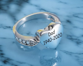 Personalized Urn Necklace - Keepsake Urn Ring For Human Ashes - Cremation Ring - Keepsake Ring - Memorial Ring - Personalized Urn Ring