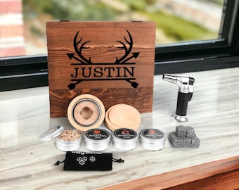 Cocktail Smoker Kit with Torch - Whiskey Smoker Kit - Old Fashion Cocktail Kit - Personalized Smoker Kit - Fathers Day Gift with Name