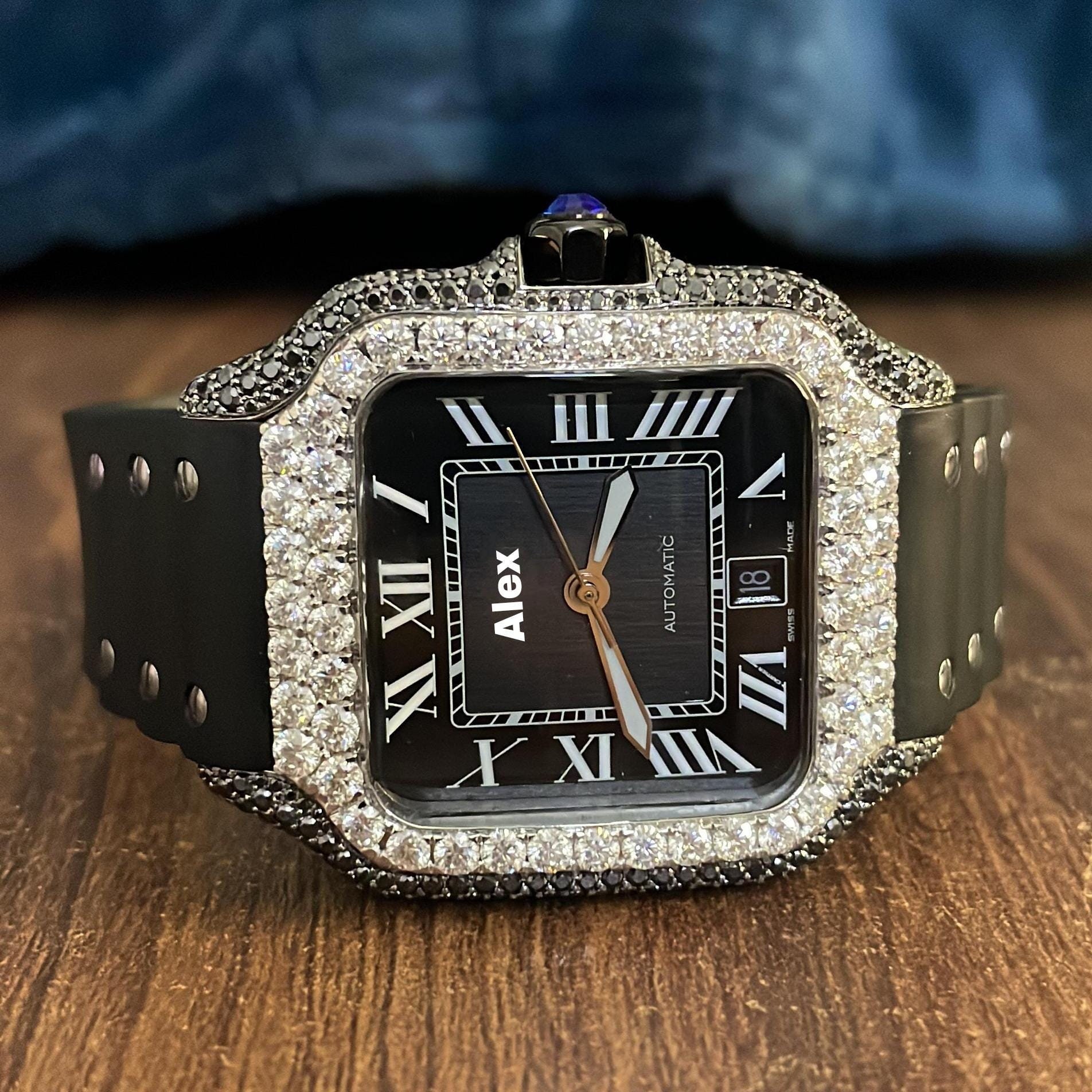 Cartier black diamond watch hotsell