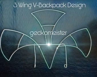 Simple Samba 3-Wing Shoulder V-Backpack Wire Frame Design (4 Individual Pieces) - Custom Made/New