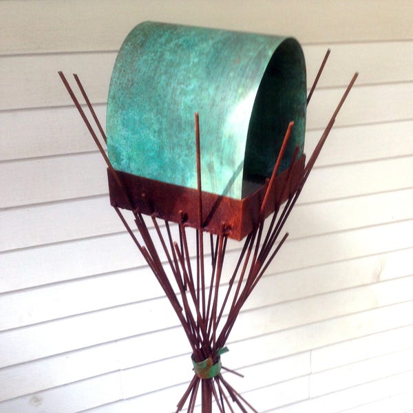 Steel & Copper Bird Feeder No. 357