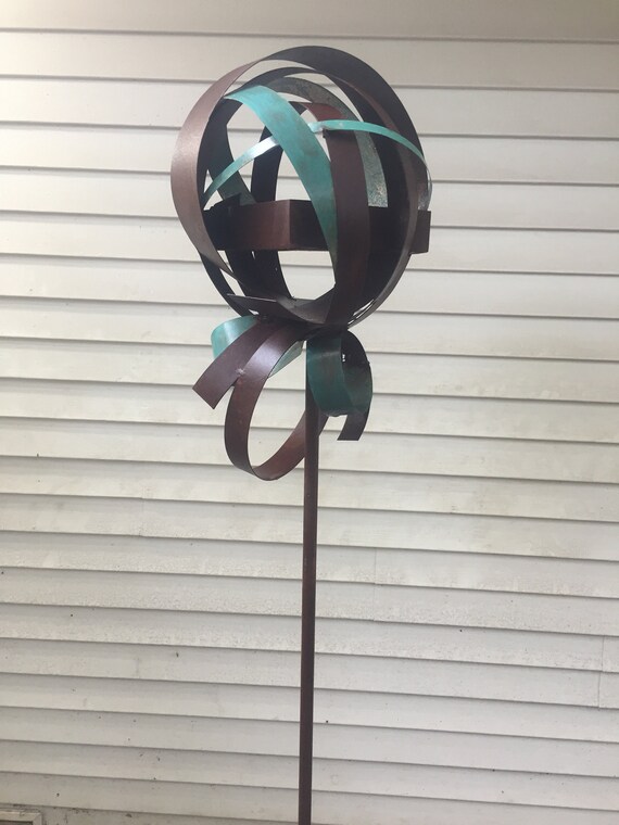 Welded Steel And Copper Bird Feeder No 370 Freestanding Etsy